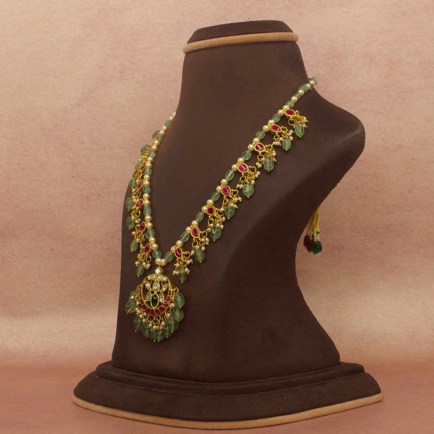 Opulent Jadau Kundan Beads & pearl chain