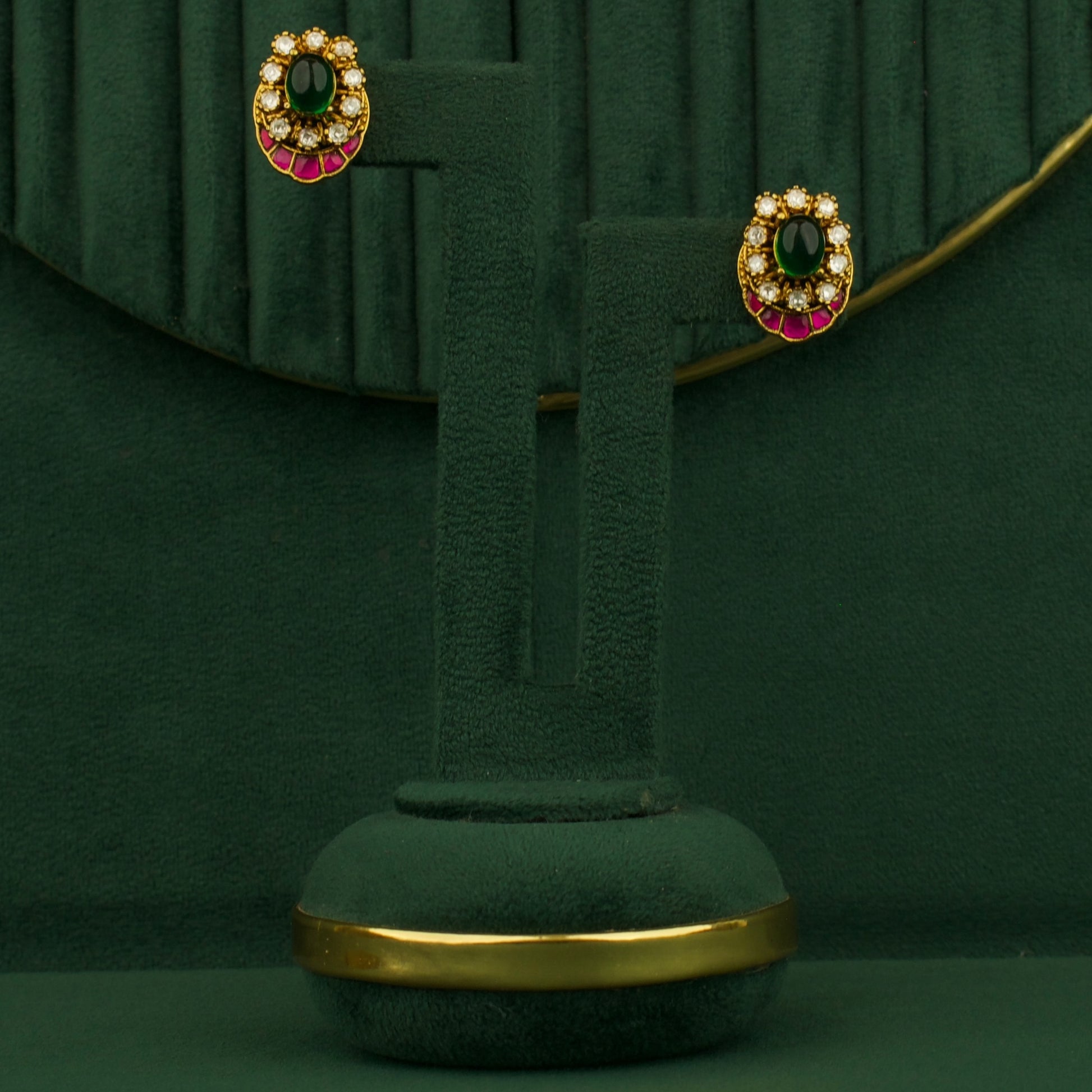 Fusion Kundan Polki Small-Sized Stud Earrings