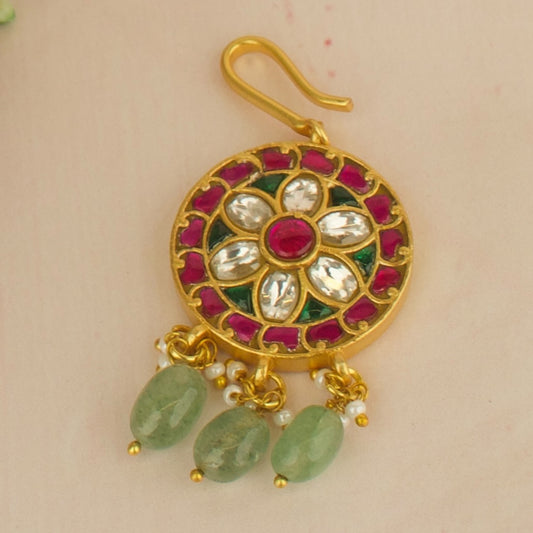 Dazzling Floral Design Jadau Kundan Short Maangtika