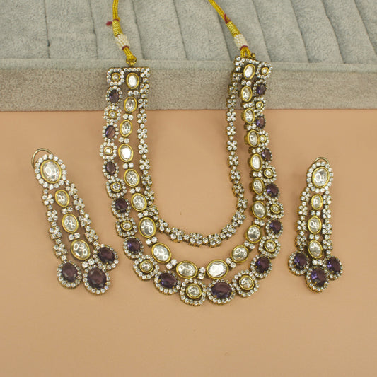 Splendid Grandeur: Victorian Necklace Set with Earrings