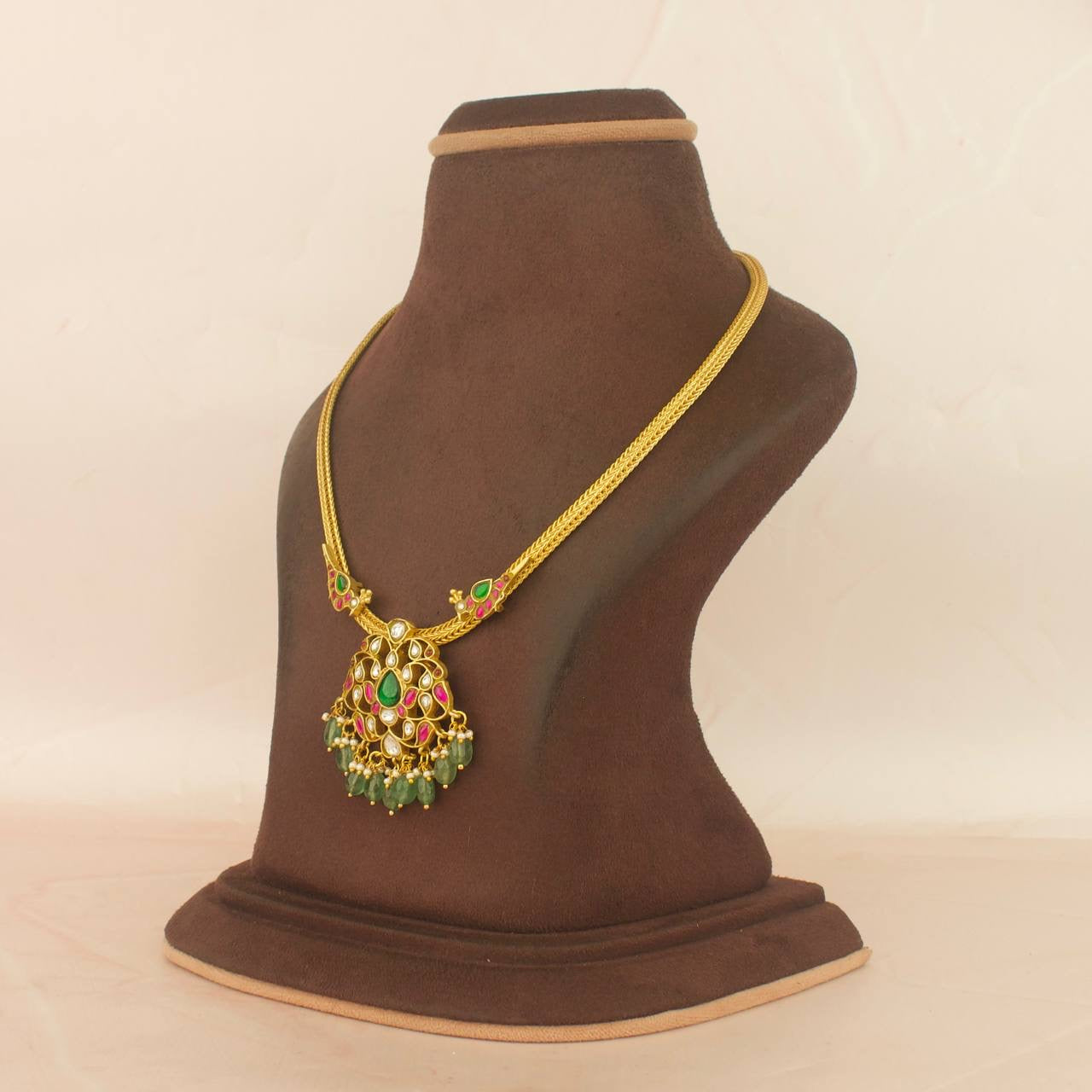 Sleek Jadau Kundan Nantad Chain Necklace