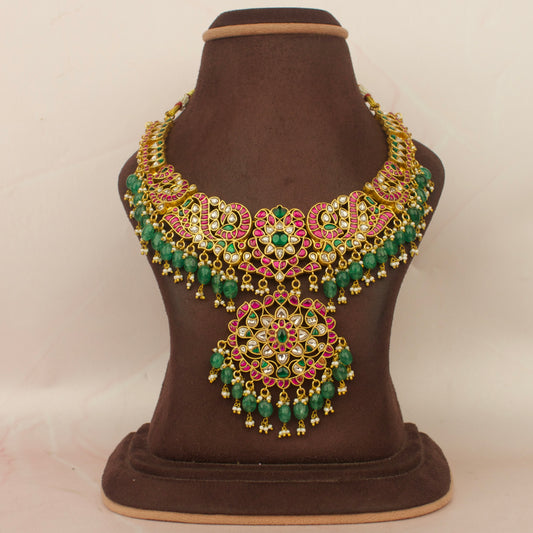 Royal Blossom Jadau Kundan Paisley Necklace