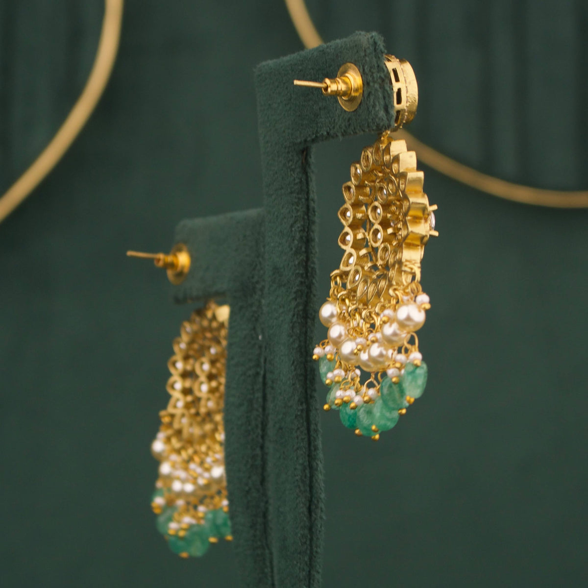 Victorian Polki Choker Set With Matching Earrings