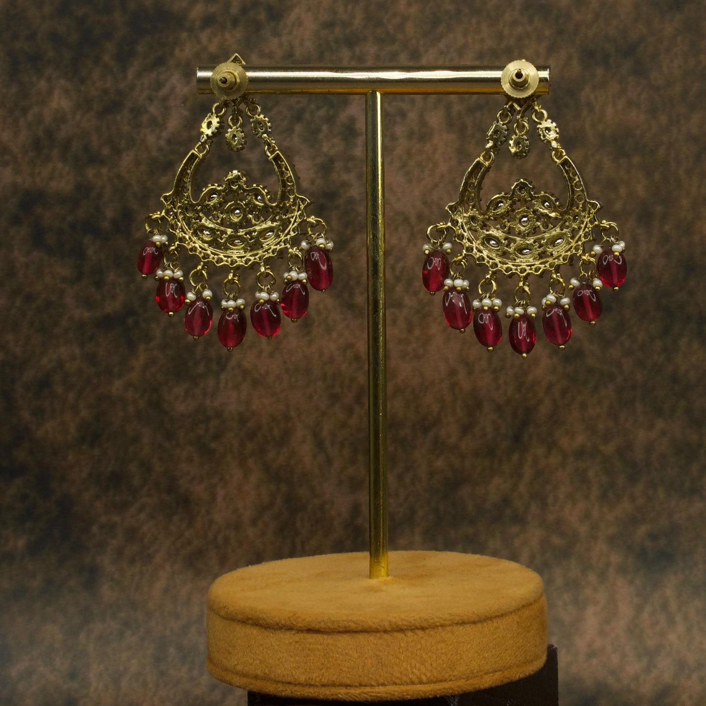 Victorian Chandbali Polki Earrings