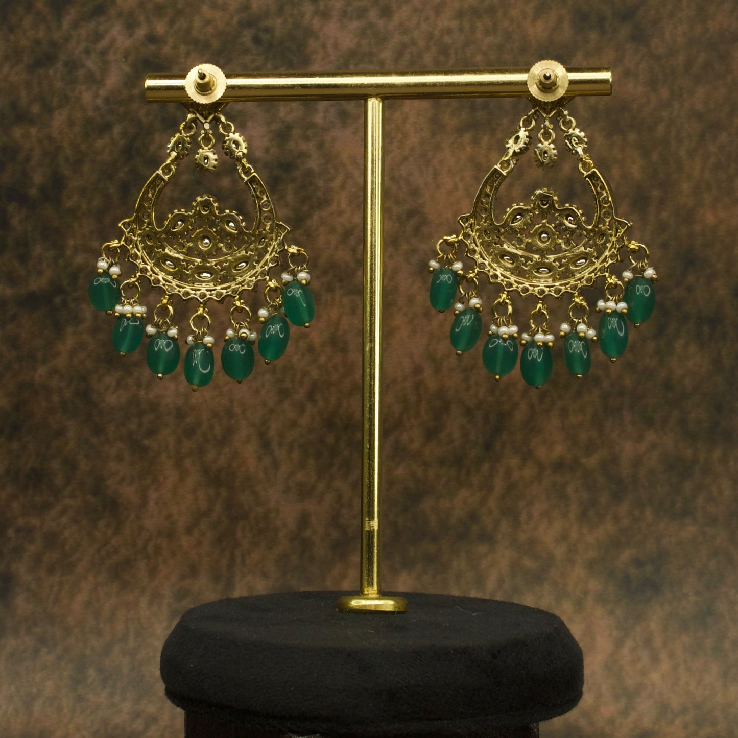 Victorian Chandbali Polki Earrings