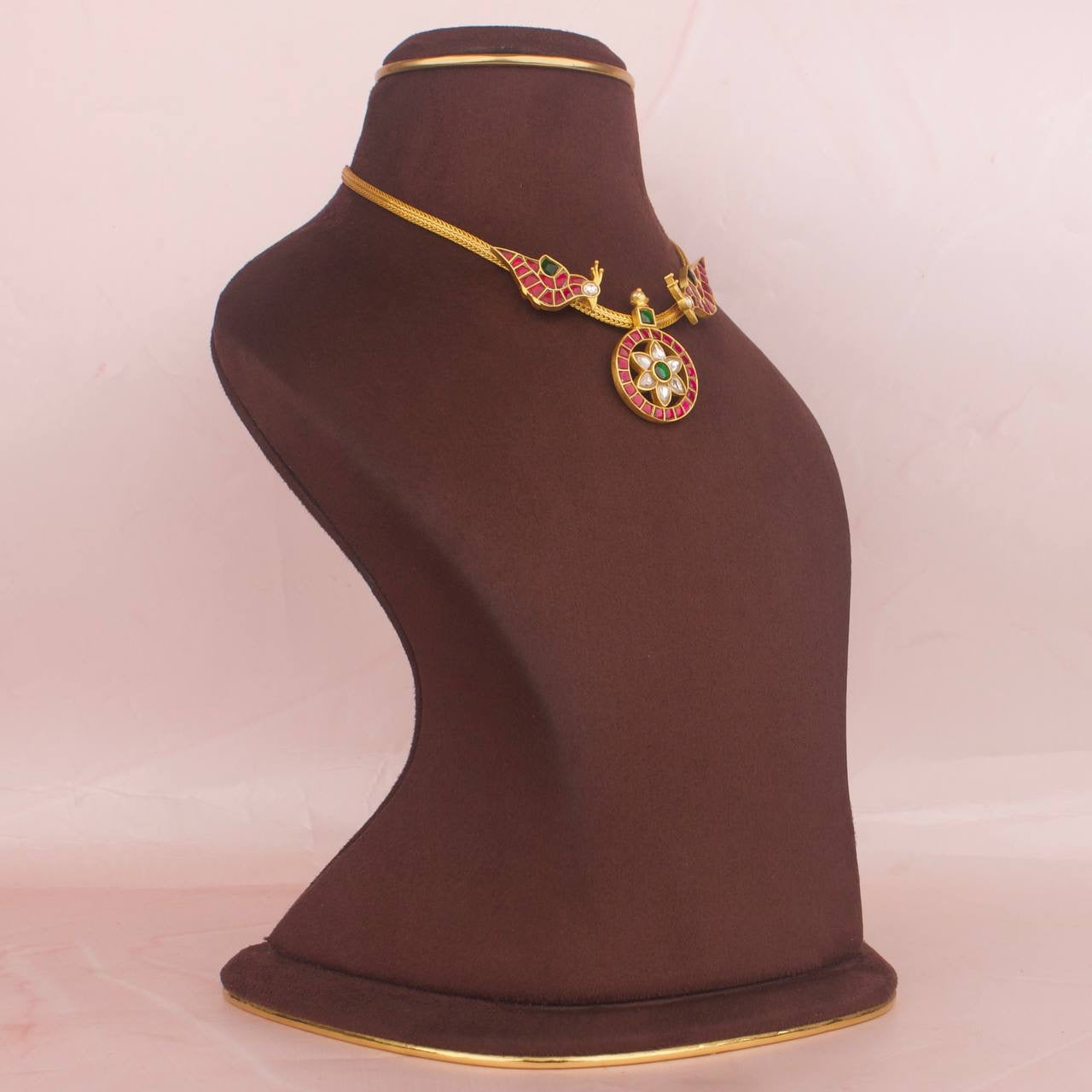 Sleek Jadau Kundan Nantad Chain Necklace