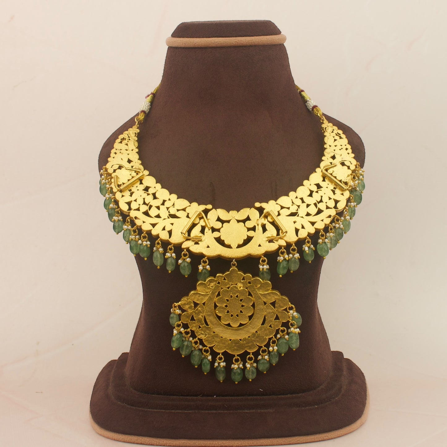 Grand Maharani Lotus Medallion Jadau Kundan Necklace