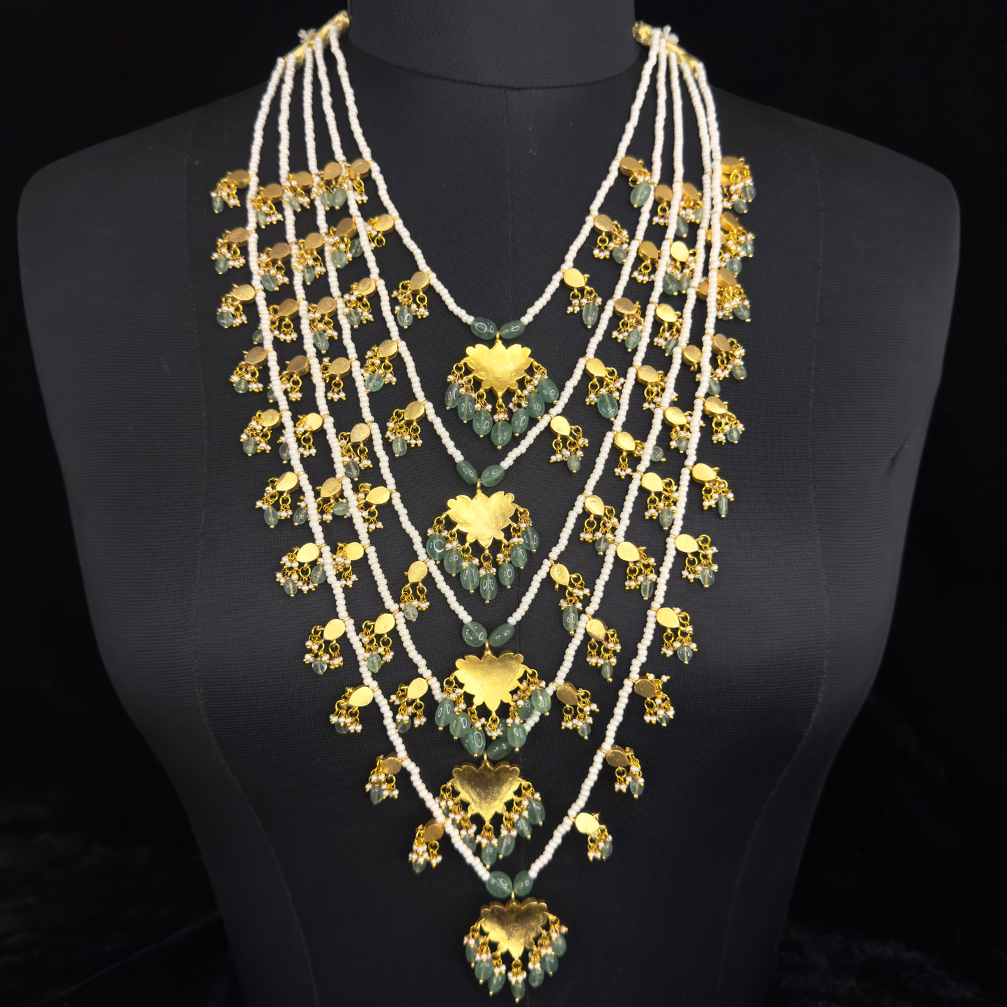 Regal Jadau Kundan Five-Layers Necklace - Exquisite Traditional Jewelry