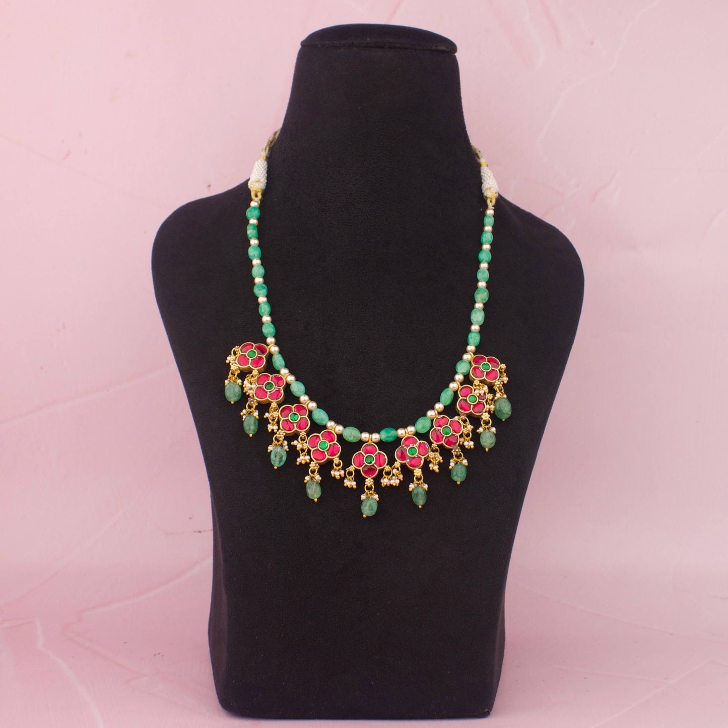 Reversible Jadau Kundan 2 In 1 Beads Necklace