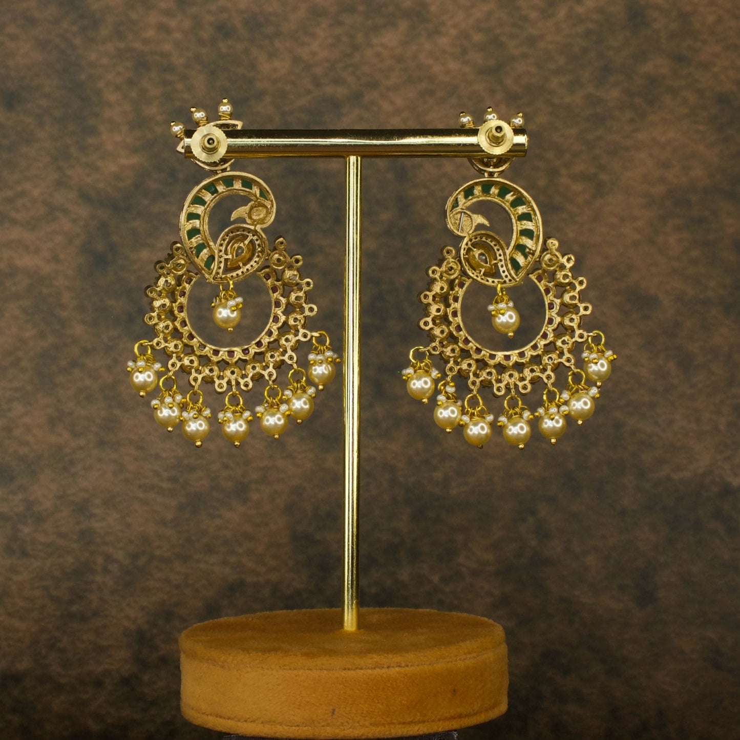 Peacock design Fusion Victorian Chanbdali Earrings with High Quality Victorian Finish . This product belongs to Victorian Jewellery Category
