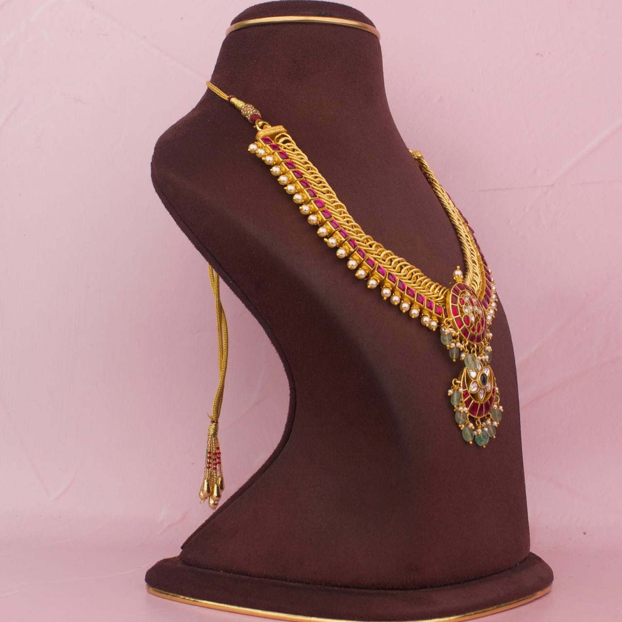 Gold Look Jadau Kundan Jalebi Necklace