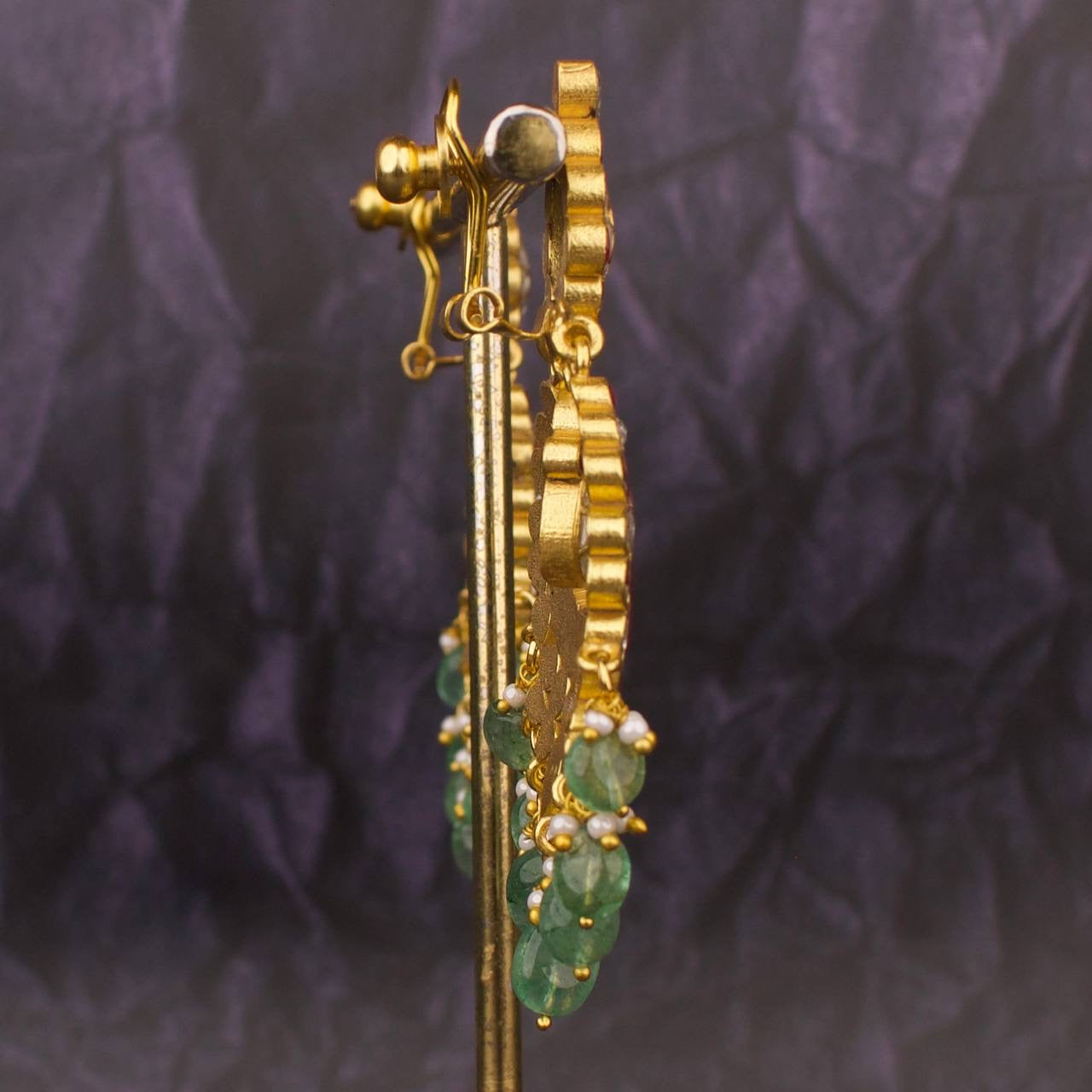 Hanging Style Jadau Kundan Chandbali Earring