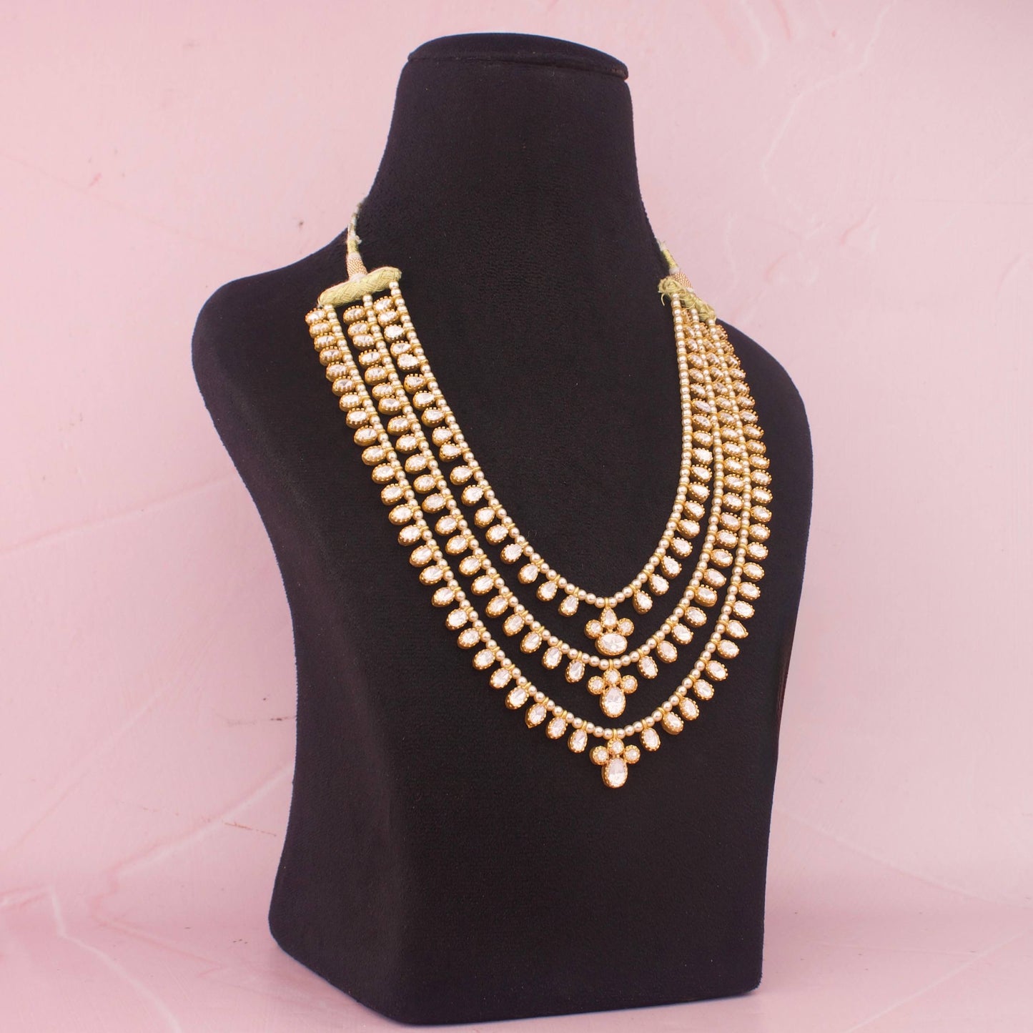 Bridal Moissanite Polki Layer By Layer Haram