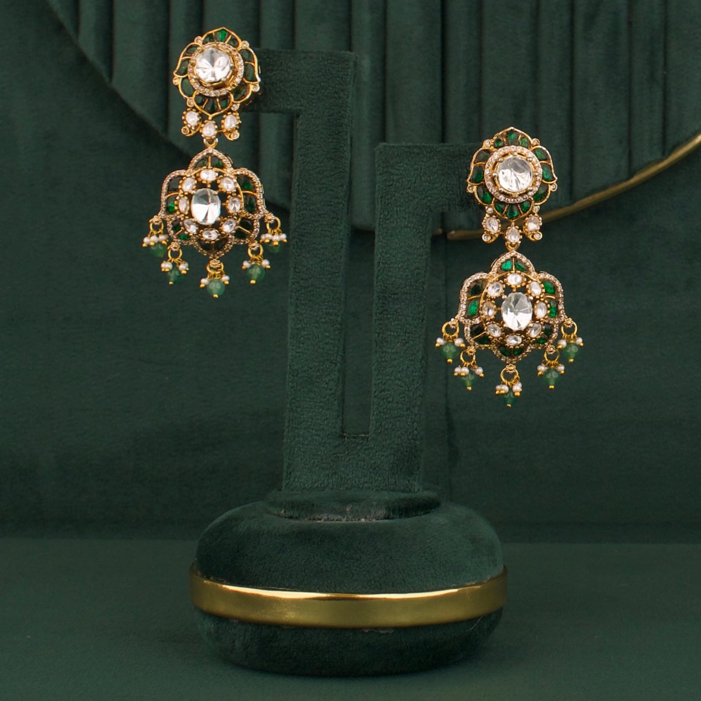 Bridal Moissanite Polki x Kundan Fusion Necklace Set - DULHAN JEWELS