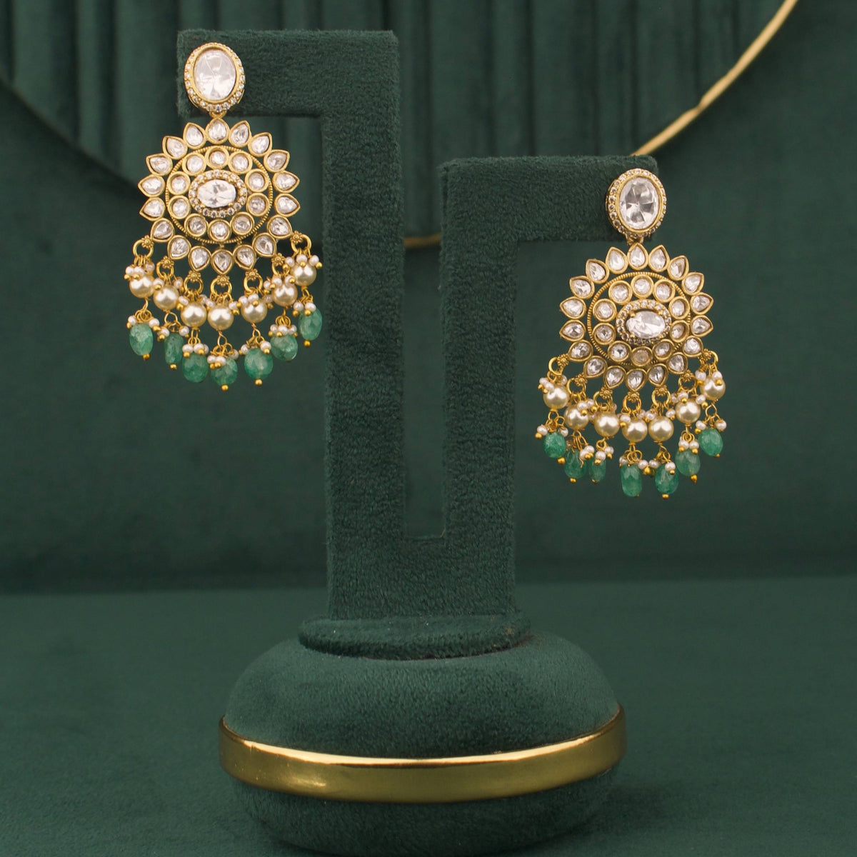 Victorian Polki Choker Set With Matching Earrings