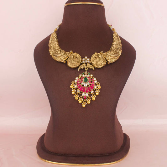 Gold Inspired Jadau Kundan x Nakshi Kanti Necklace