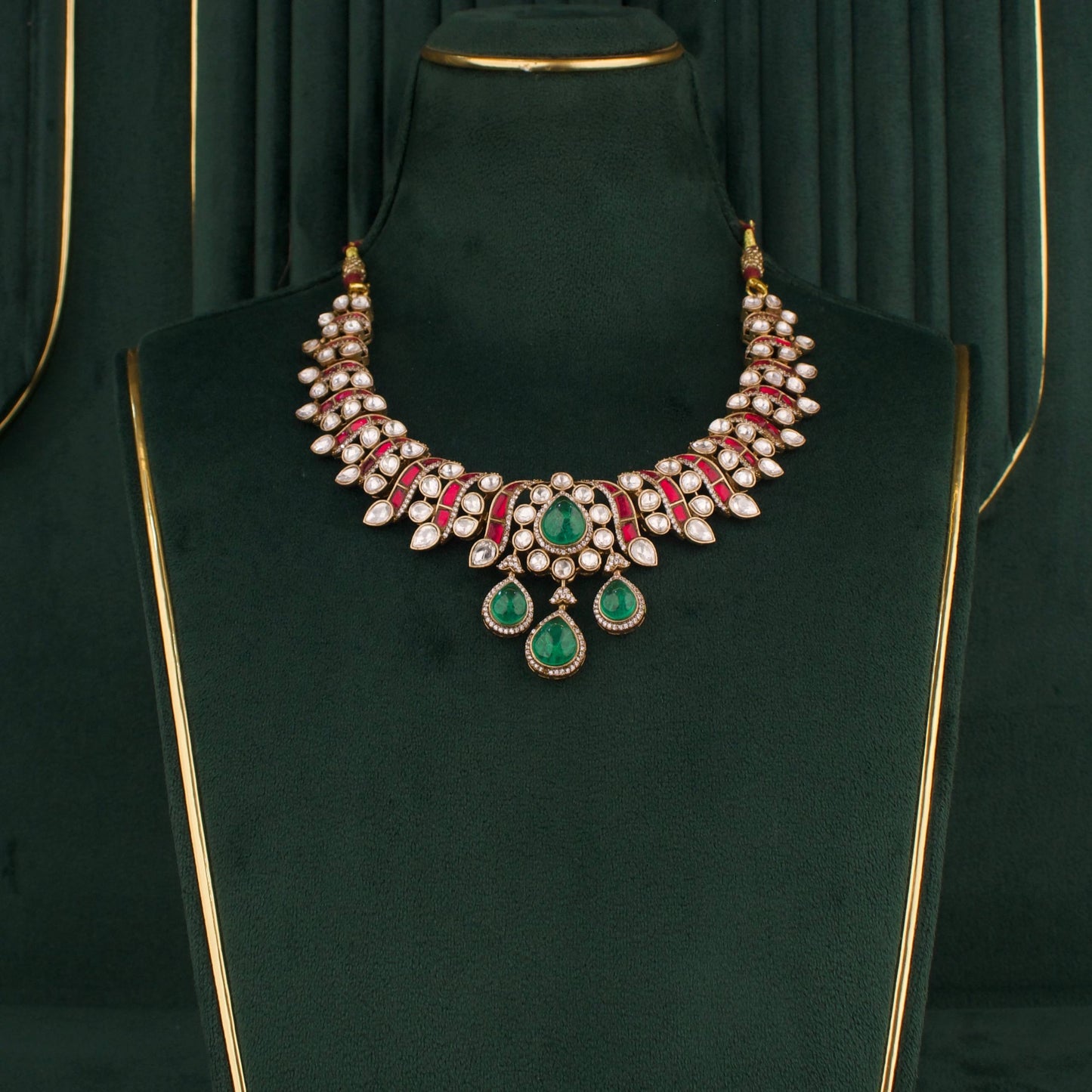 Trending Victorian Polki Fusion Kundan Necklace Set