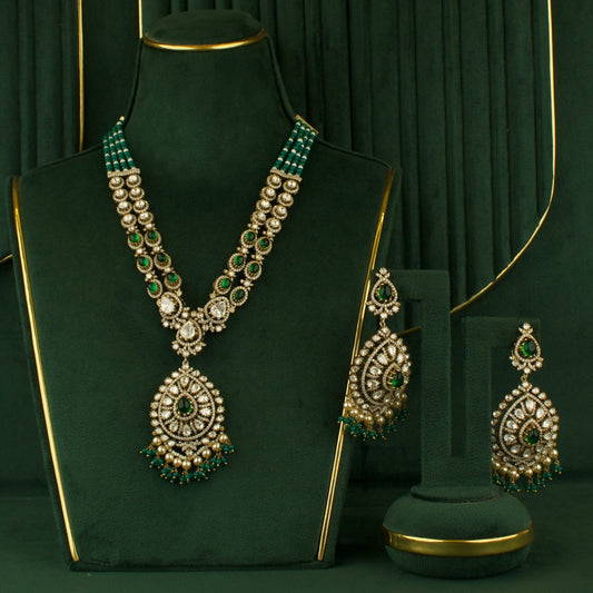 Opulent Design Fusion Kundan & Polki Victorian Necklace Set
