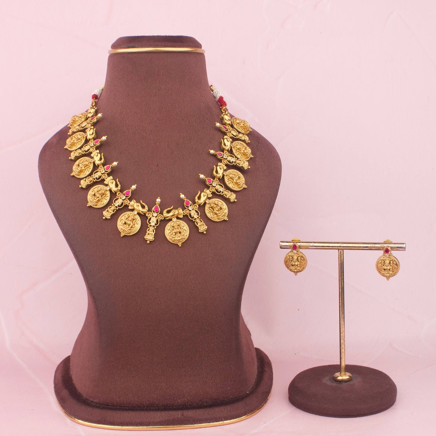 South Indian Necklace Set With Matching Earrings