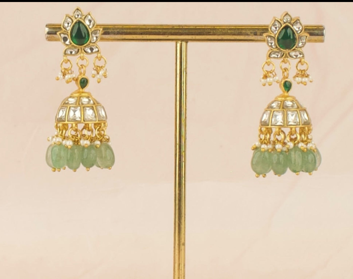 Glorious Elegant Design Jadau Kundan Jhumki - DULHAN JEWELS