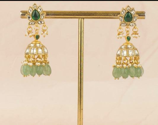 Glorious Elegant Design Jadau Kundan Jhumki - DULHAN JEWELS