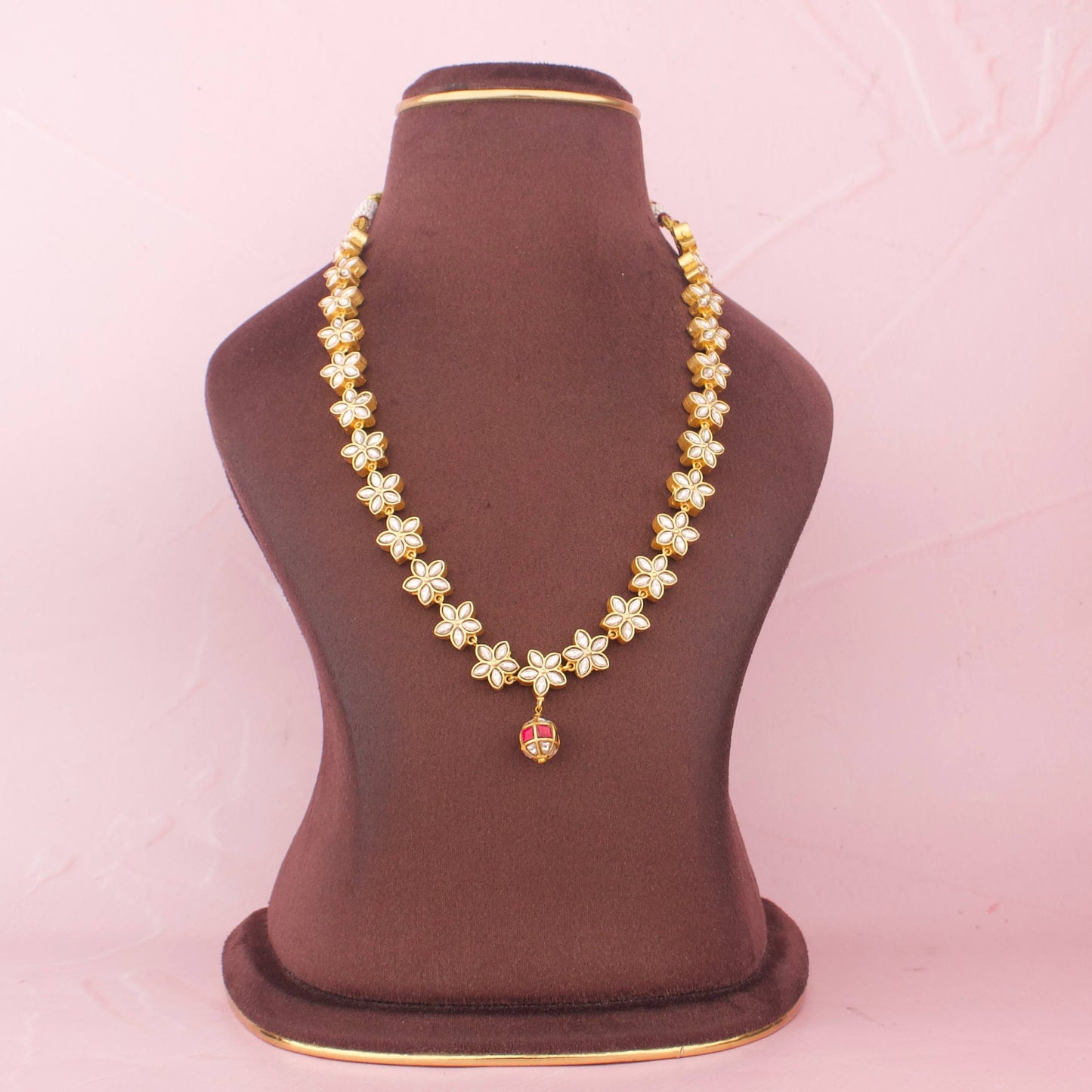 2-in-1 Reversible Floral Design Jadau Kundan Necklace