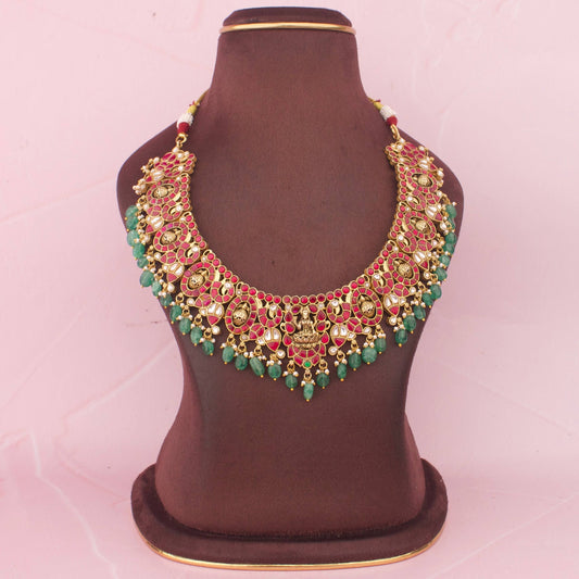Unique Gold Inspired Jadau Kundan Necklace
