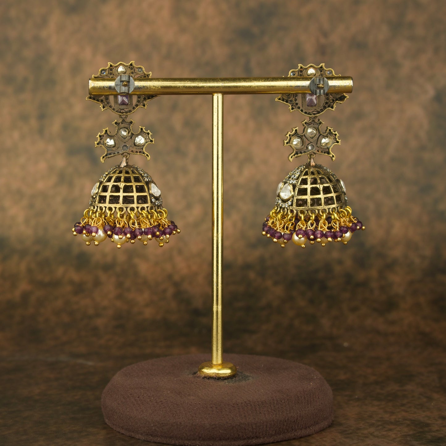 Classic Victorian Polki Jhumka Earrings