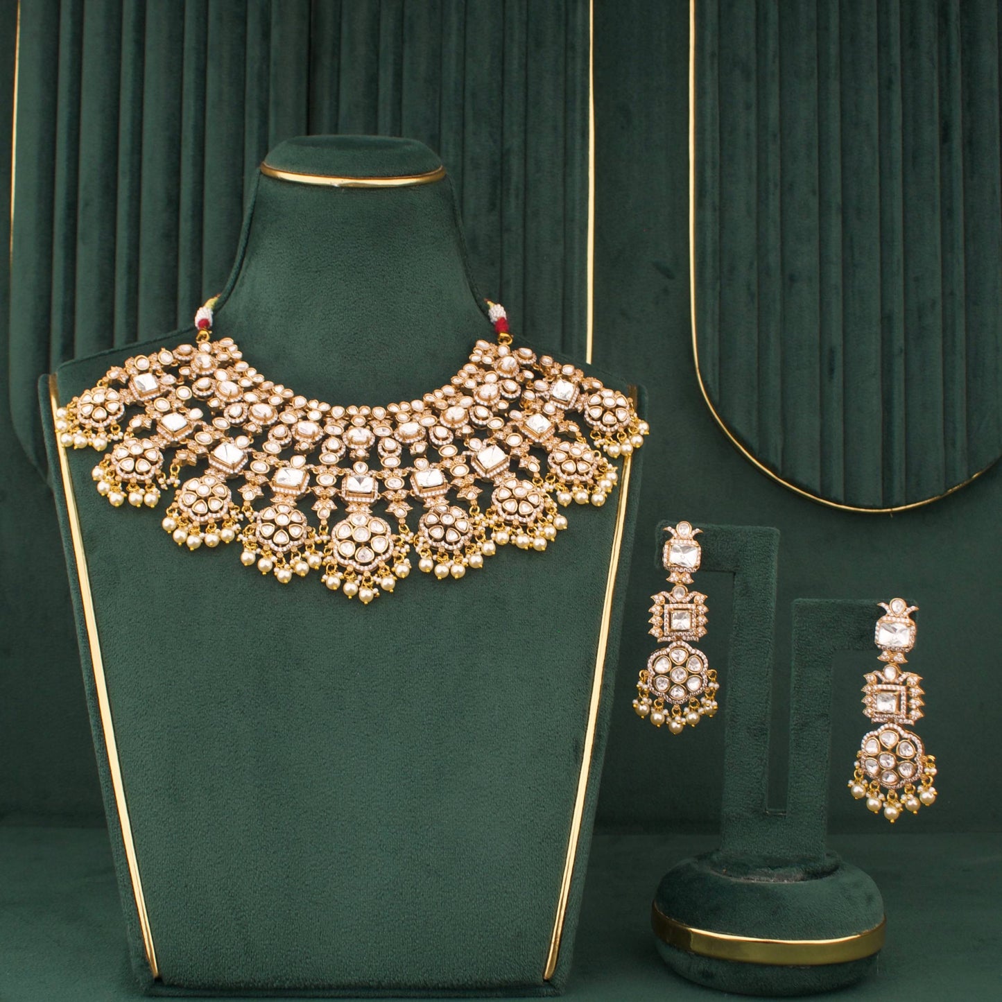 Bridal Victorian Choker Necklace Set with Earrings