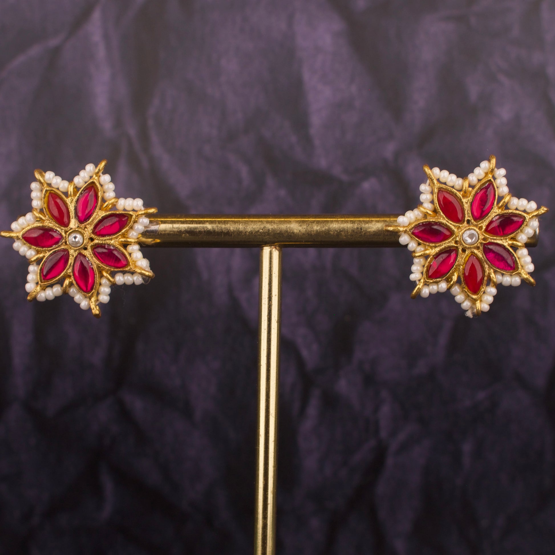 Grand Floral Design Jadau Kundan Tops  With Pearl Bordering - DULHAN JEWELS