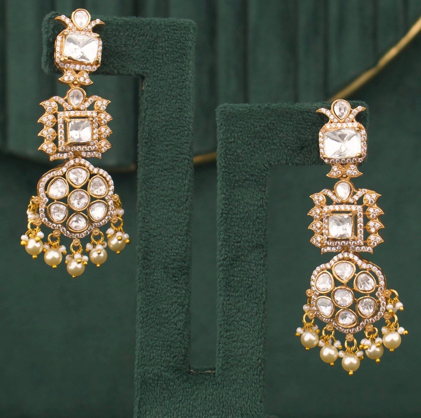 Premium Bridal Victorian Choker Necklace Set with Earrings set worn for traditional Indian