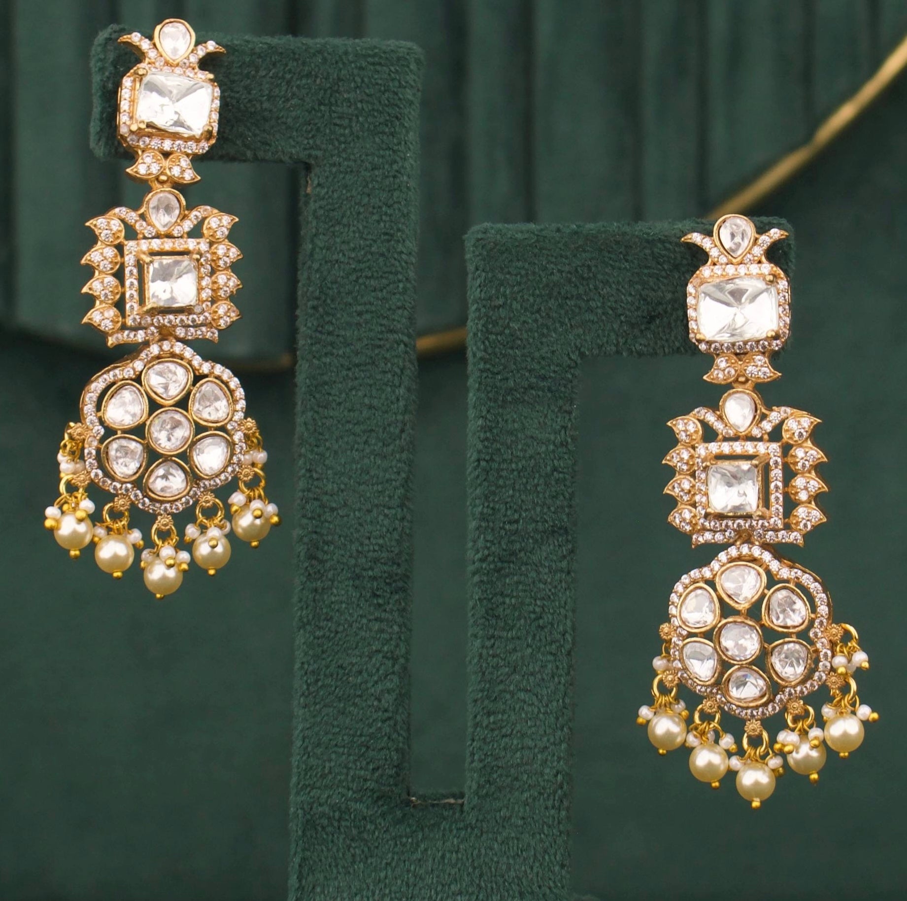Premium Bridal Victorian Choker Necklace Set with Earrings set worn for traditional Indian
