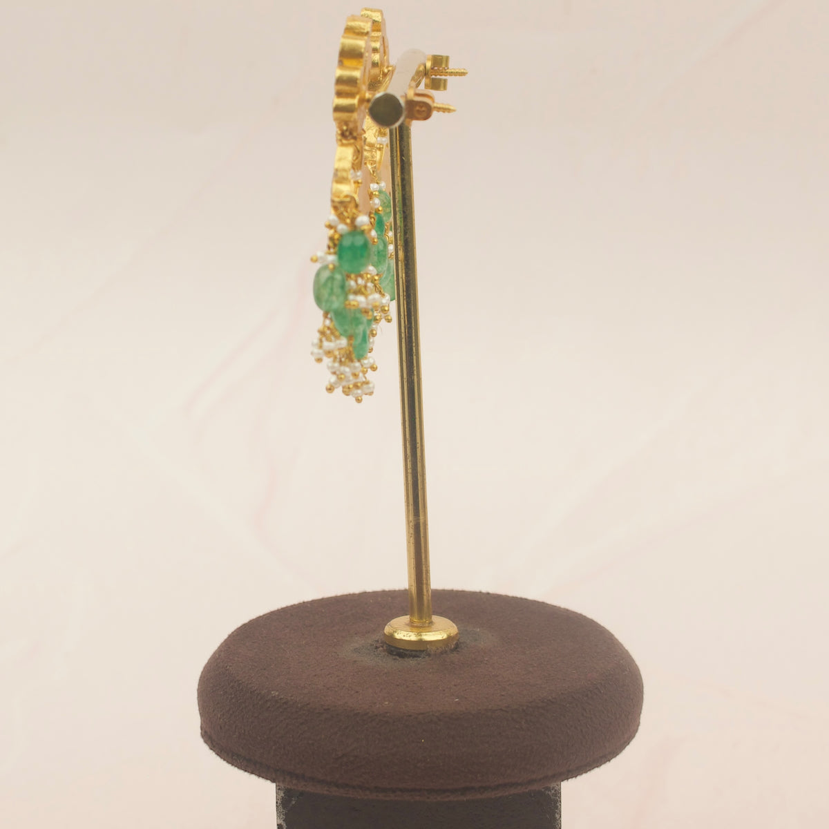 Jadau Kundan Peacock Chandbali Earrings