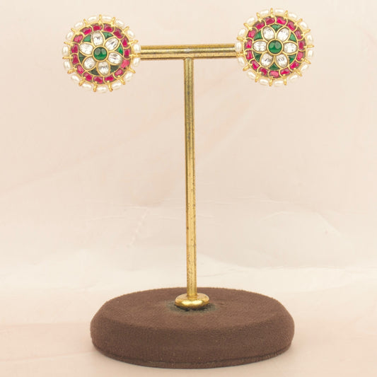 Grand Jadau Kundan Tops With Ricepearl Bordering