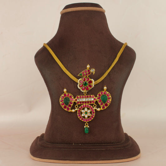 Sleek Mango Design Jadau Kundan Nandad Necklace