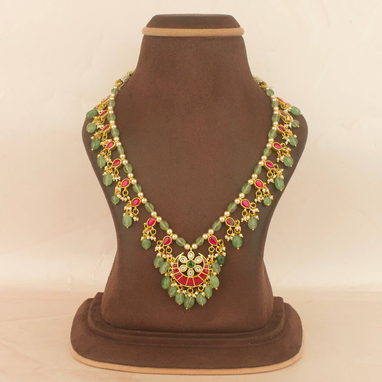 Floral Design Jadau Kundan Sleek Chain Necklace