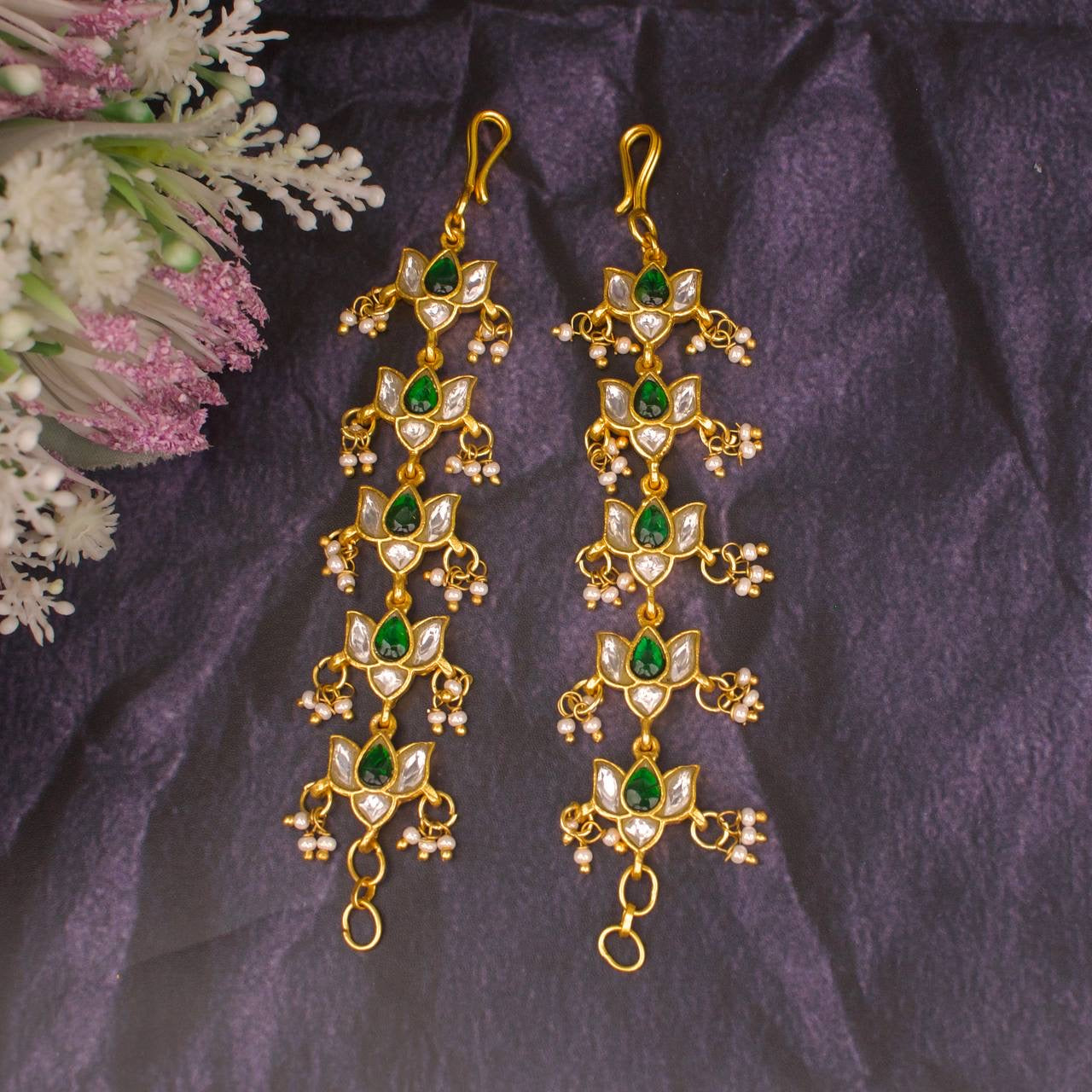 Jadau Kundan Mattil Earchain