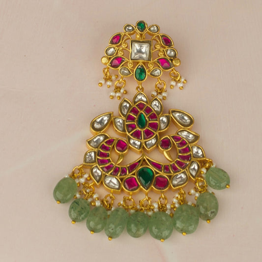 Jadau Kundan Locket With Bead Hangings