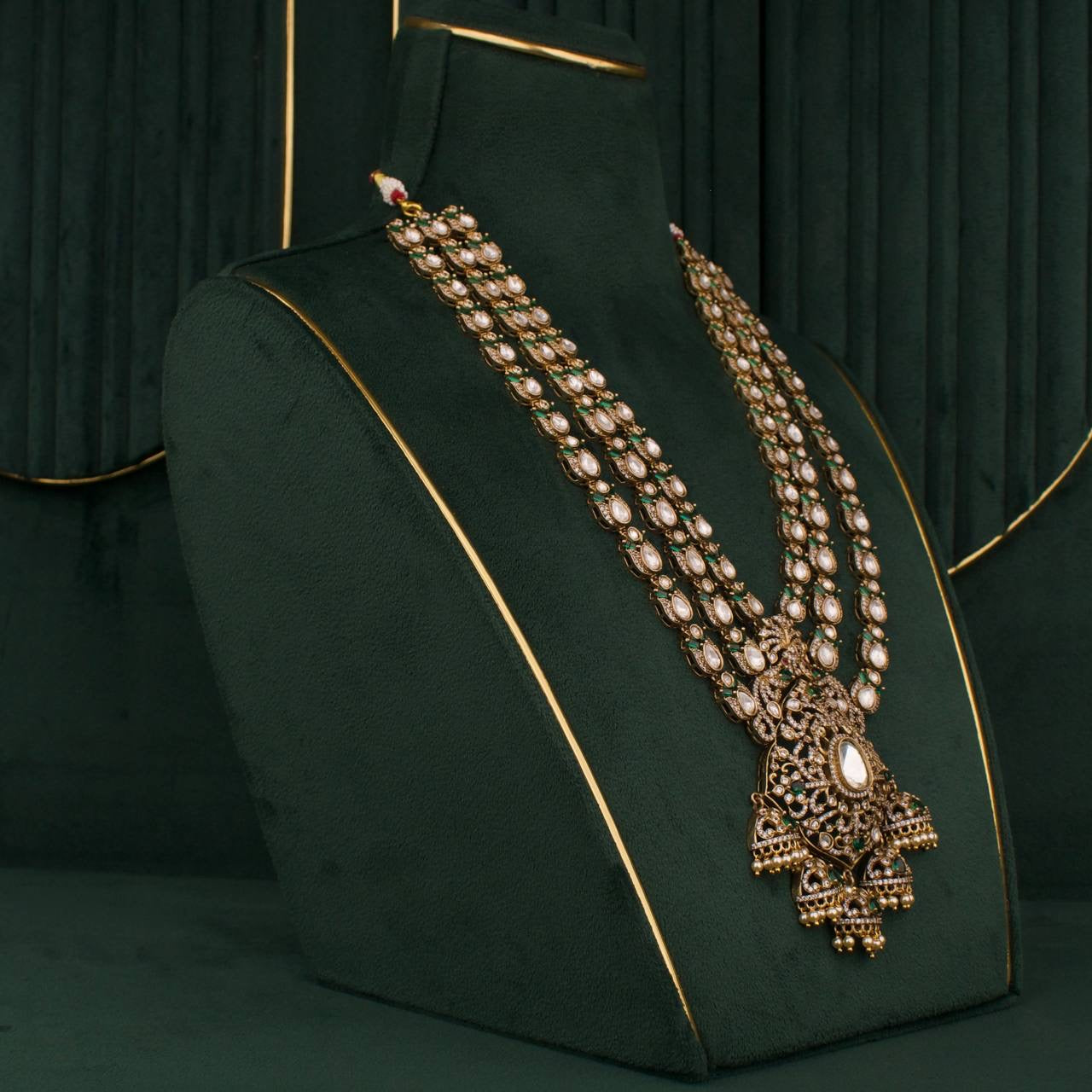 Bridal Victorian Polki Layer By Layer Haram Necklace Se