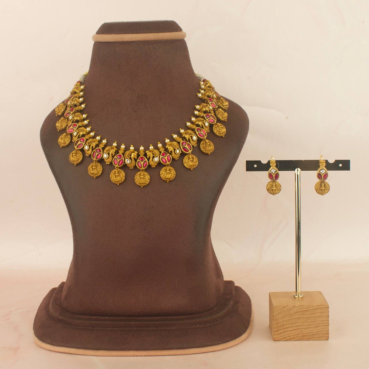 Fusion Nakshi Jadau Kundan Bottumala Necklace Set