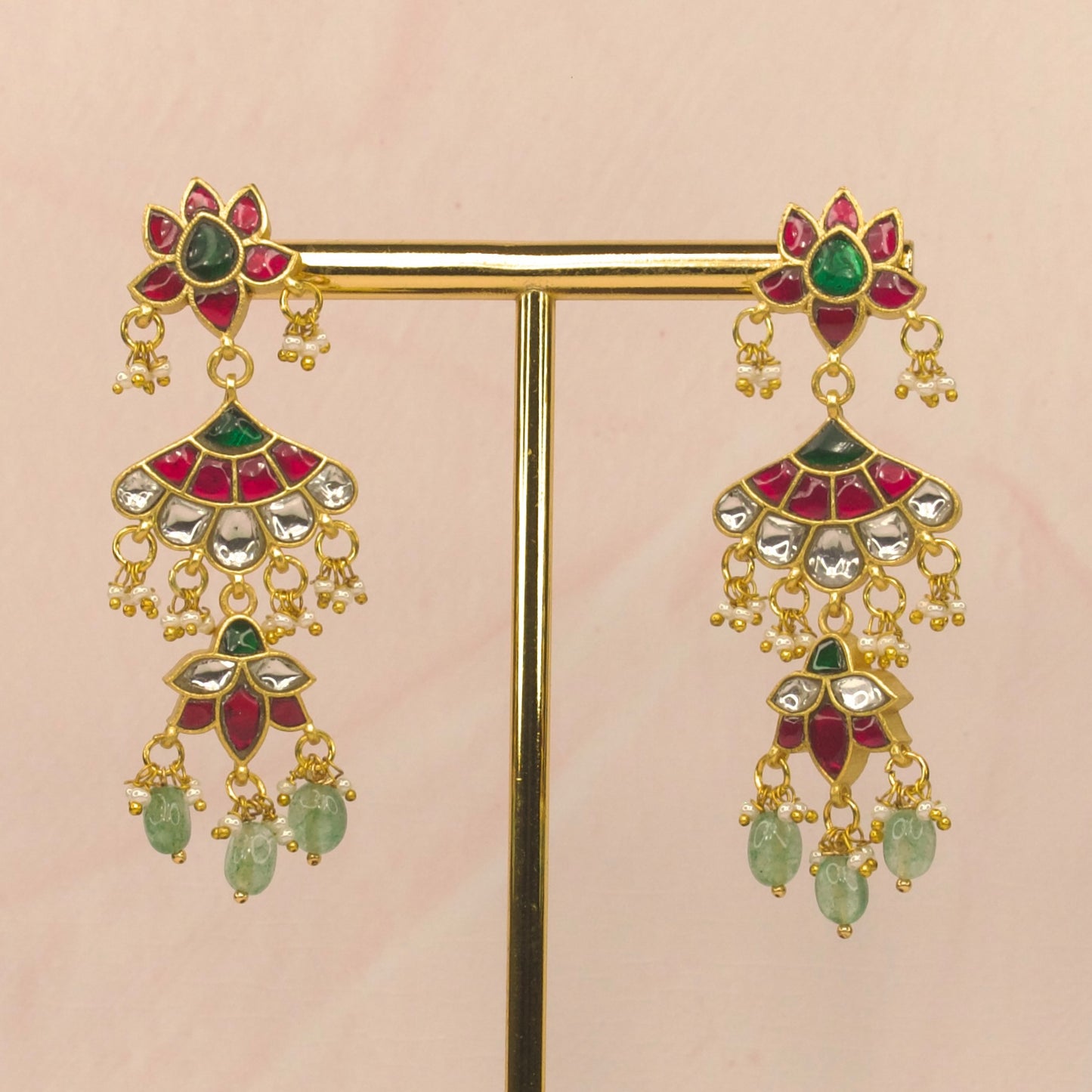 Classic Multi colour jadau kundan hangings