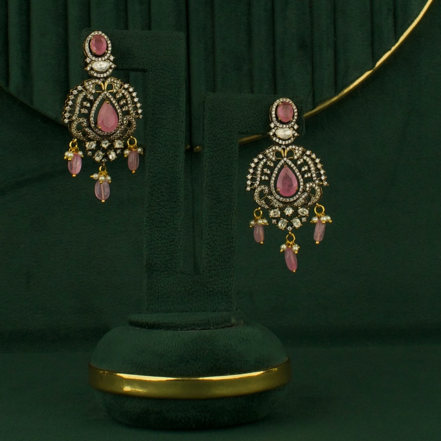Exquisite Design Fusion Kundan & Polki Victorian Long Necklace Set