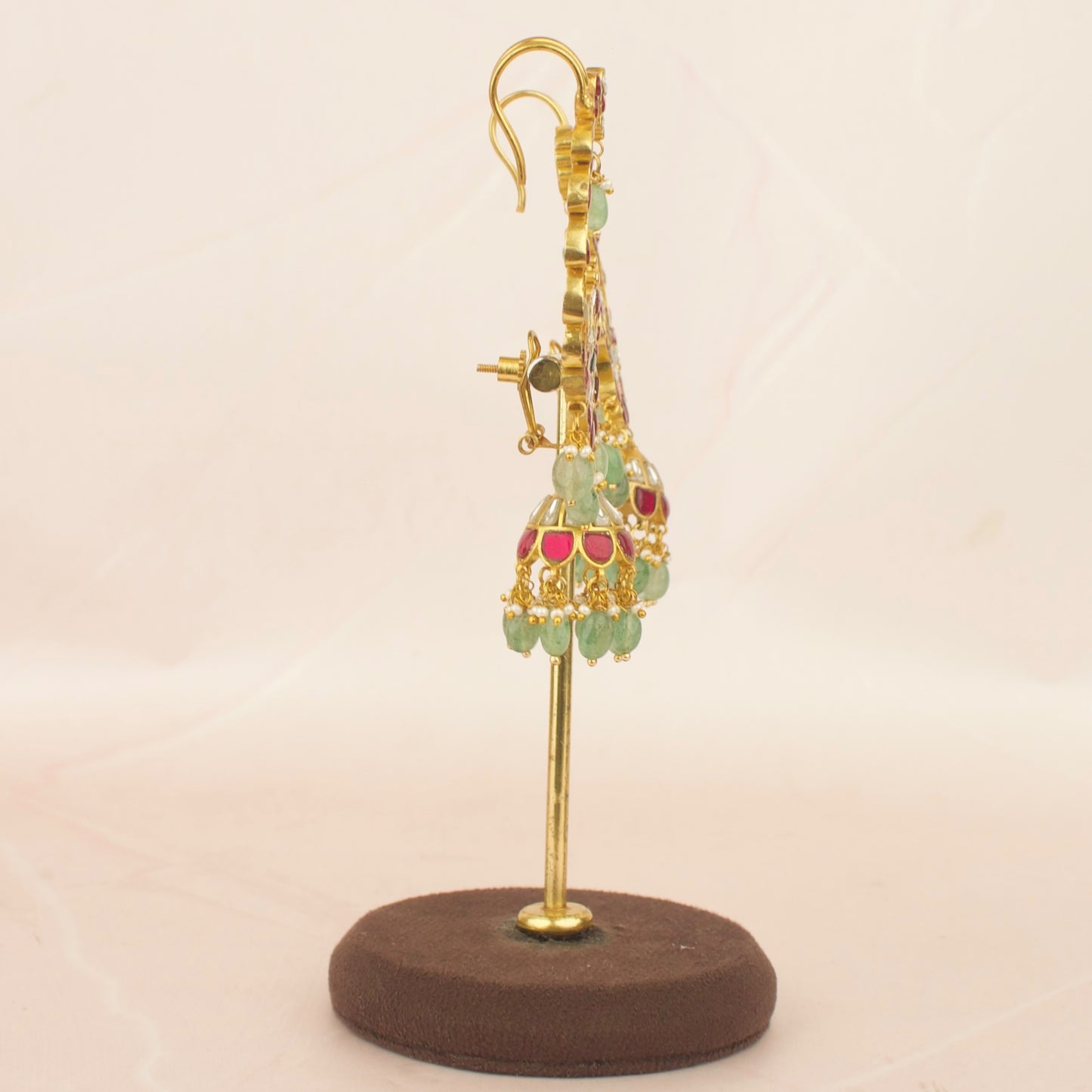 Bridal Jadau Kundan Peacock Fullkaan Jhumka Earrings