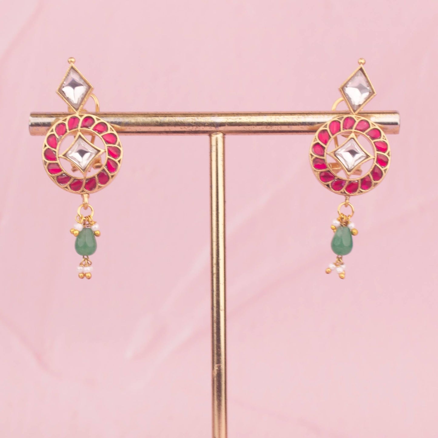 Bridal Jadau Kundan Long Bottumala With Matching Earrings