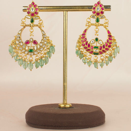 Eternal Sparkling Jadau Kundan Chandbali Earrings