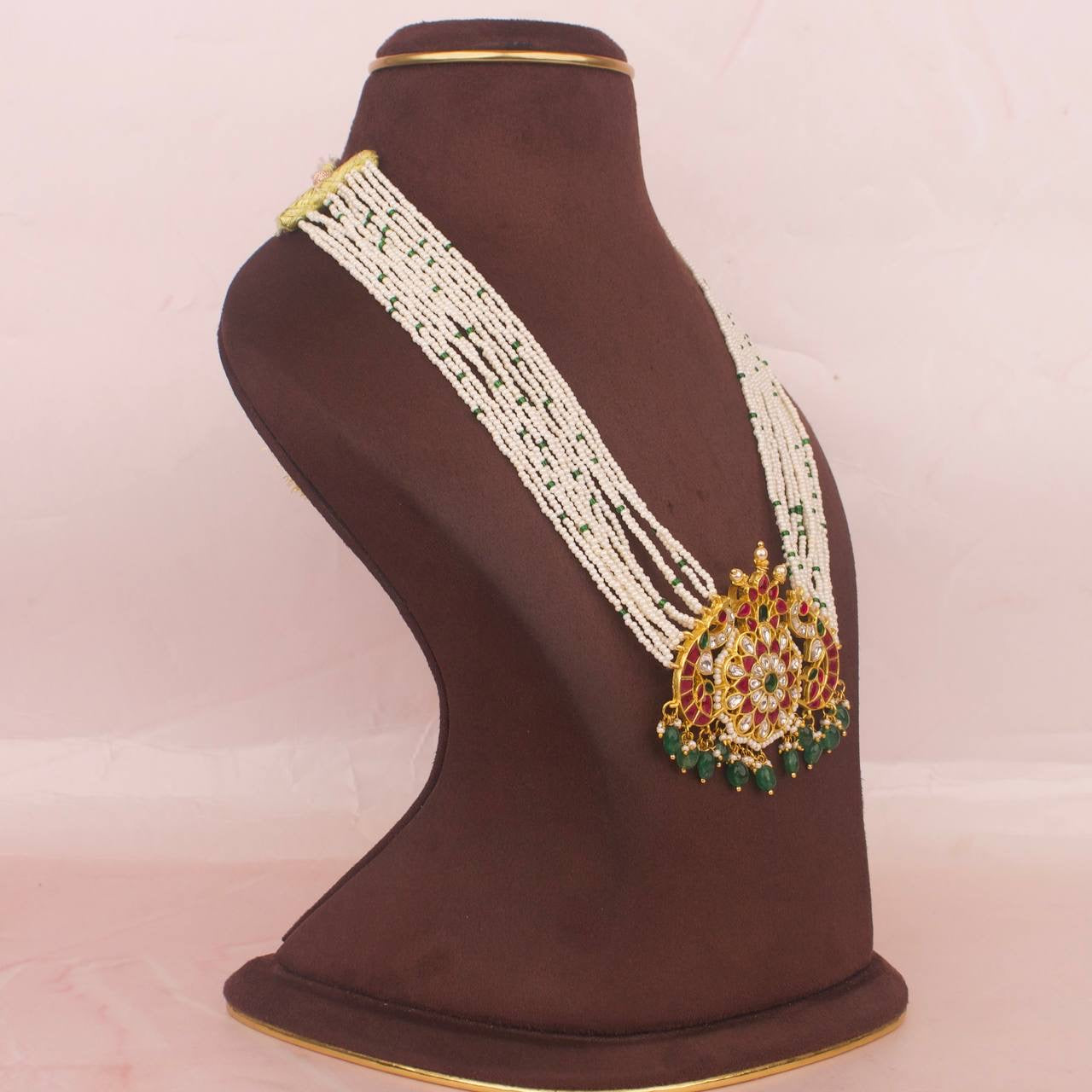 Gold Inspired Jadau Kundan Pearl Necklace