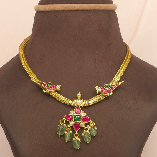 Simple Elegant Jadau Kundan Nantaad Necklace