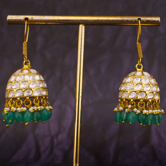 Captivating Moissanite Polki Jhumki Earrings