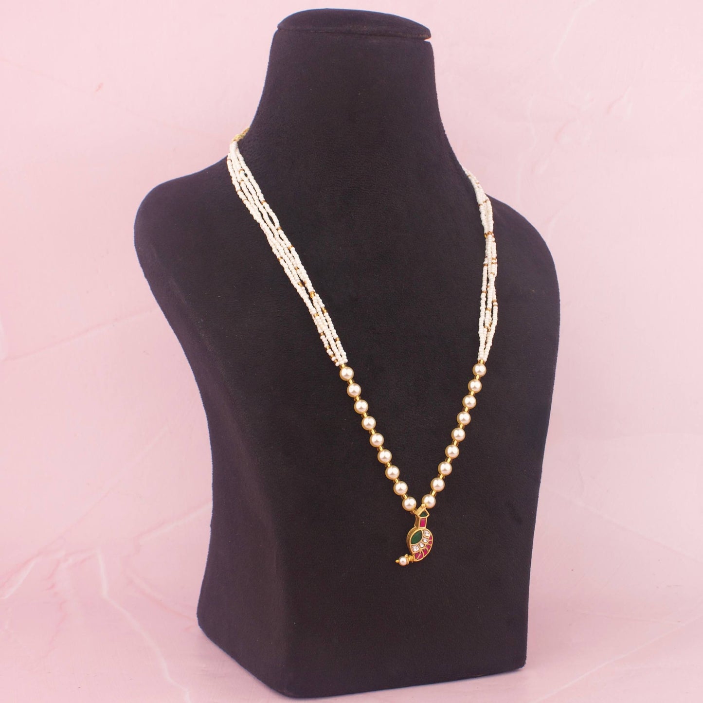 Elegant Jadau Kundan Pearl Mala