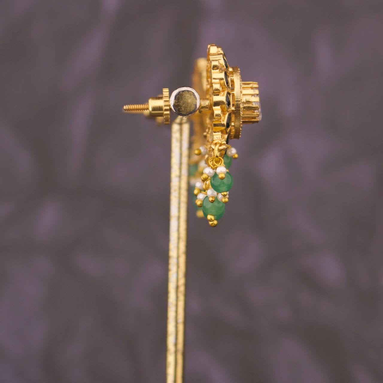 Antique Jadau Kundan Polki Stud Earrings